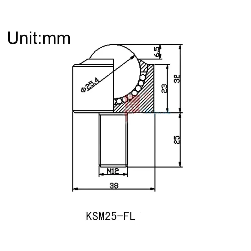 Factory outlets KSM25-FL,straight universal ball/caster/wheel Precision delivery ball,M12 screw,load bear 120kg,durable,hardware