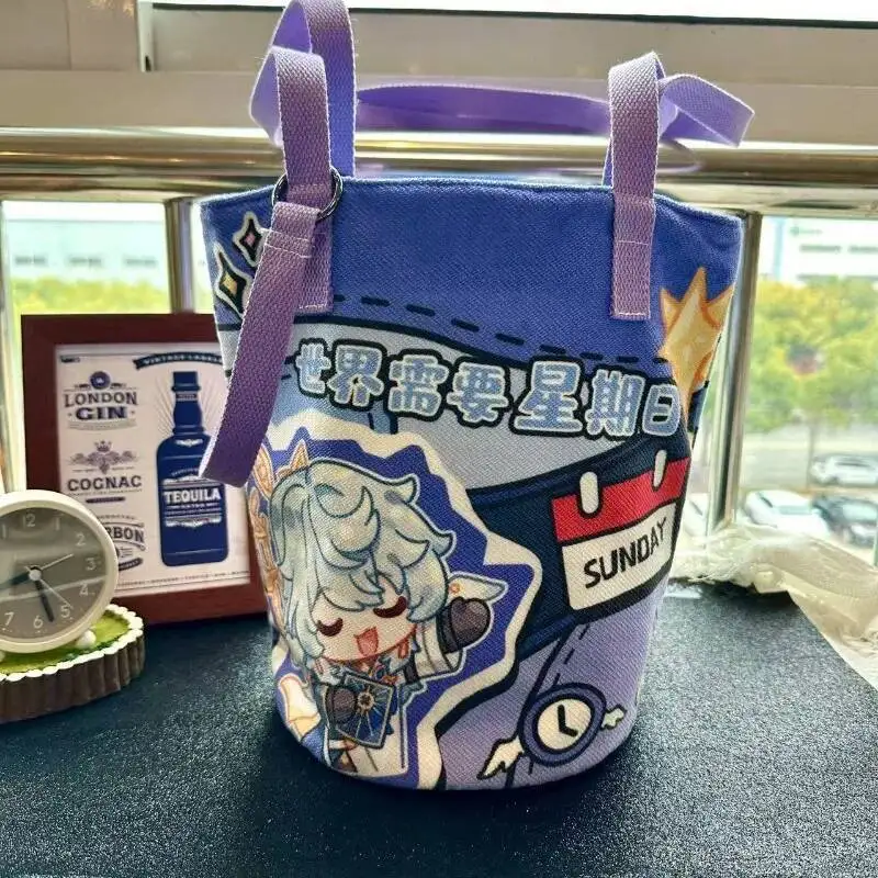 

Anime Game Honkai: Star Rail Cos Sunday 2025 Unisex 26X27cm Daily Commuting Printed Bucket Shoulder Bag Gift