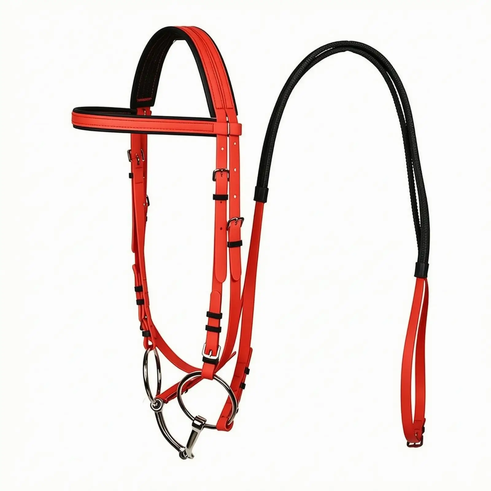 PVC Horse Riding Bridle with Reins Textured Grip PVC Horse Bridle Secure Fit Equestrian Equipment for Arena Schooling, Everyday
