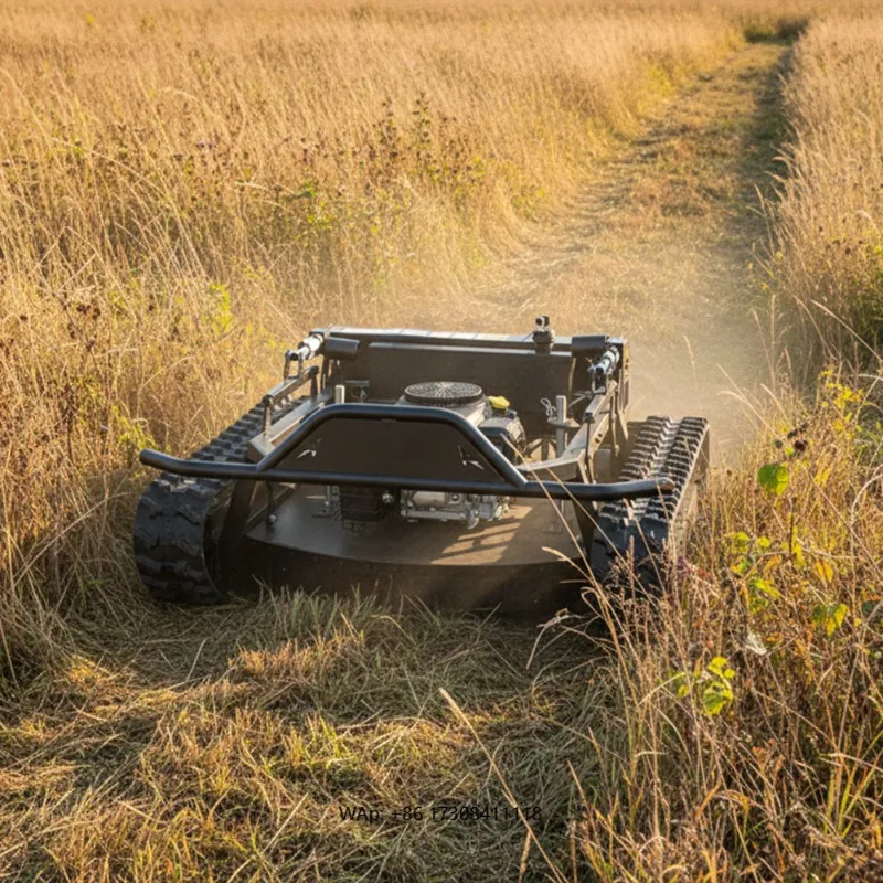 Rubber Crawler Robot Self Propelled Garden Remote Control Lawn Mower