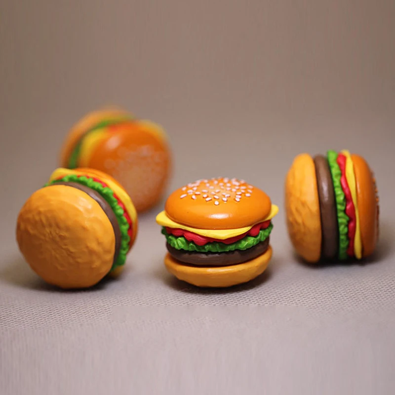 4 szt. Mini symulacja jedzenia dla lalek dla dzieci zabawki kuchenne domek dla lalek miniatury klasyczna zabawka pyszny Hamburger DIY dekoracje