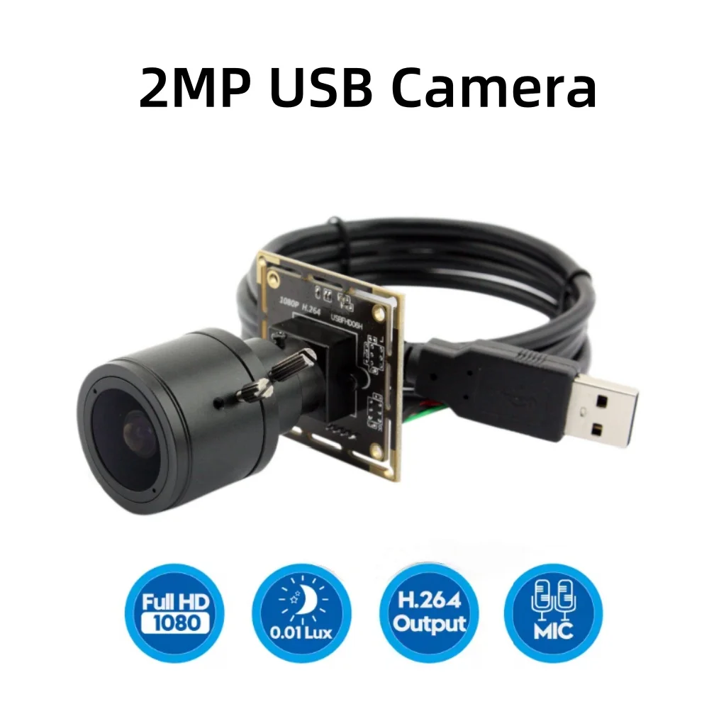 

SVPRO 1080P Low Light Mini USB Camera with Microphone Manual Zoom 2.8-12mm Lens H.264 0.01LUX UVC USB2.0 Video Camera