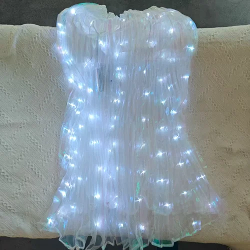 Imagen 2 del producto Falda de baile LED, falda de 90 cm de largo con forro antideslumbrante