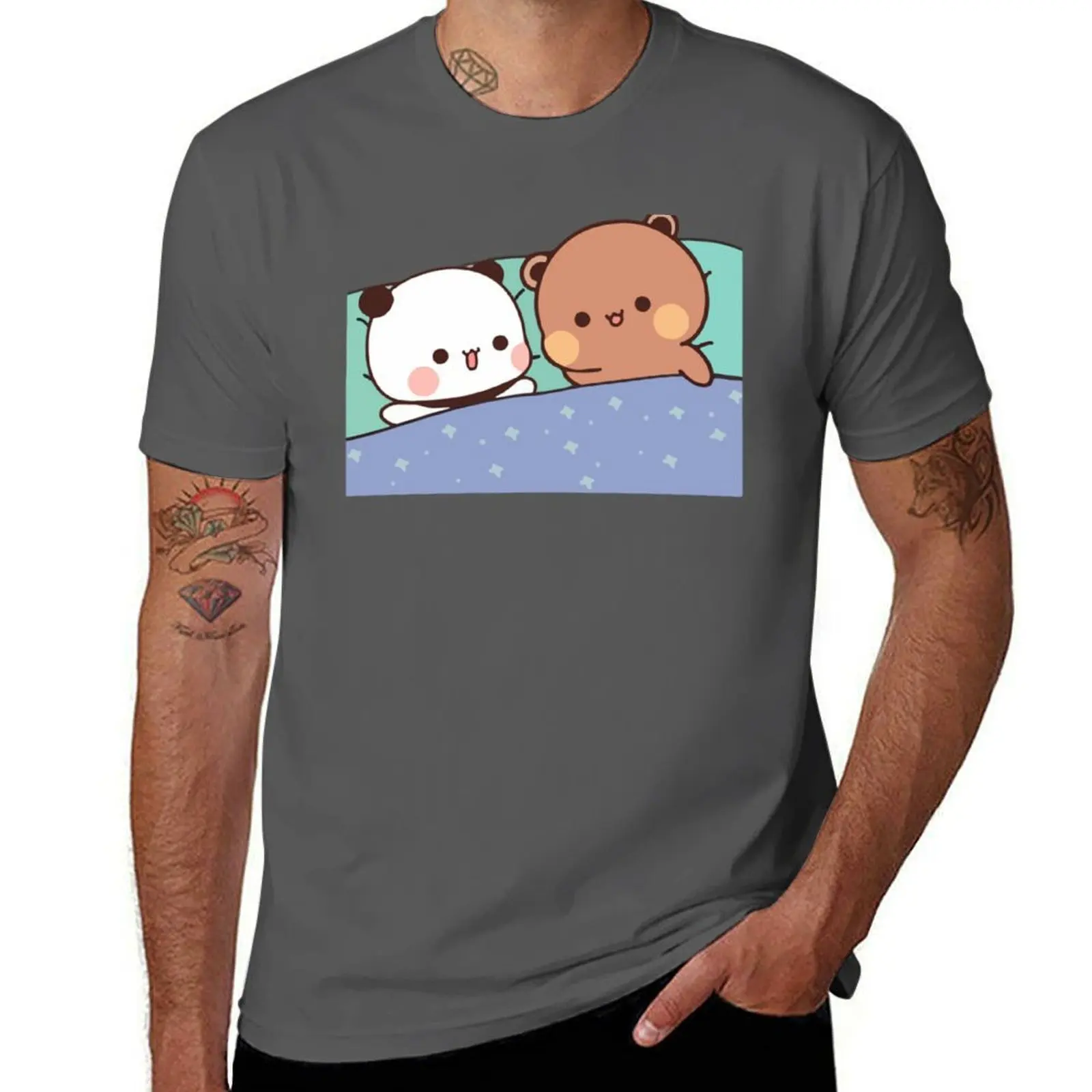 

Bear and Panda Bubu Dudu Balloon T-Shirt Comfortable Basic Crew Neck Tee