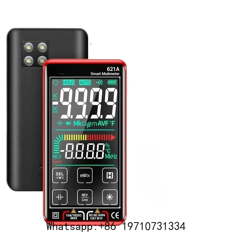 

621A Smart Digital Multimeter Touch Screen Multimetro Tester Transistor 9999 Counts True RMS Auto Range DC/AC 10A Meter