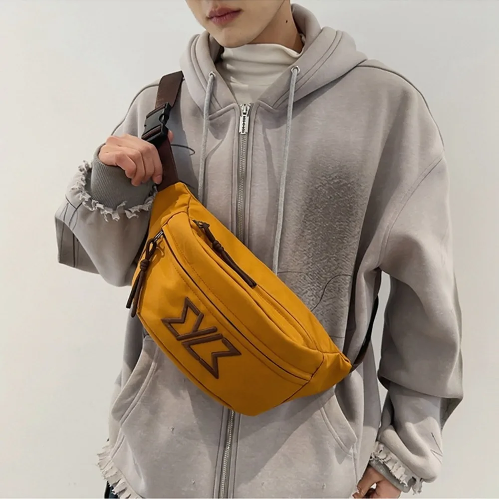 ポータブルカジュアル男性チェストバッグ調節可能なストラップ大容量ナイロンウエストバッグ多機能ジッパー男性クロスボディバッグ女性