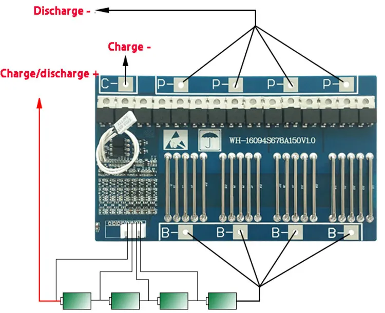 4S 150A 14.8V 16.8v Li-ion BMS PCM  Battery Protection Board With  High Current For 18650 Cell-Pack