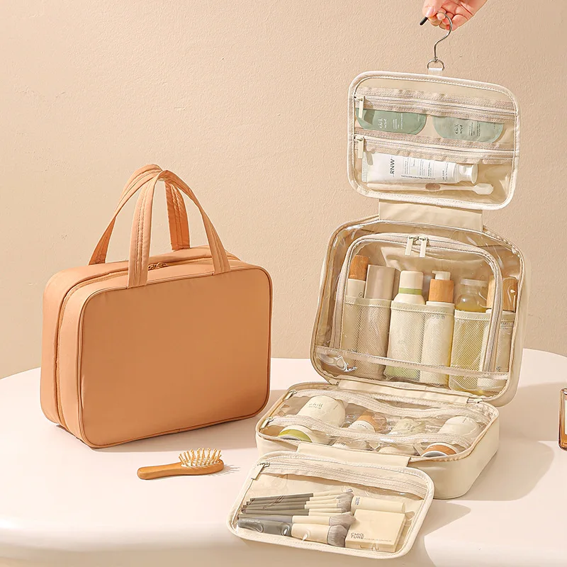 

New Women's Hanging Cosmetic Bag, Portable Cosmetic Organizer Pouch, Large Capacity Travel Essentials Toiletries Storage Bag