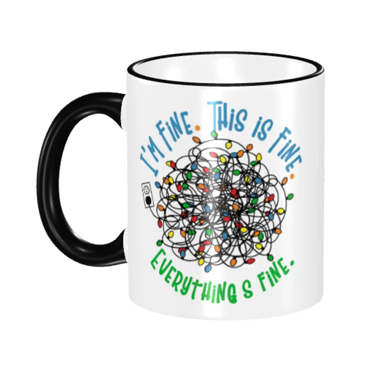 

Customized I Am Fine Everything Is Fine Coffee Mugs DIY Funny Sarcastic Dog Ceramic Milk Tea Cup