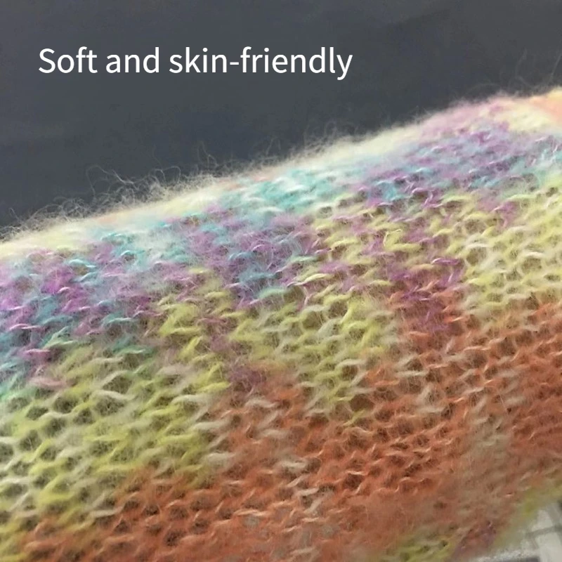 500g/pcs Gradient Mohair Yarn for Knitting Sweater Scarf Hat Coat Handicraft Diy Soft Comfortable Fluffy Segment Dyeing Thread