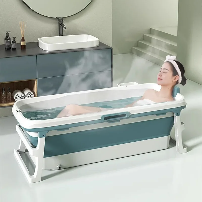 Bedroom Indoor Bathtub Adult modern Minimalistic Blue Bathtub Luxury Men Folding Bath Move  Bathroom