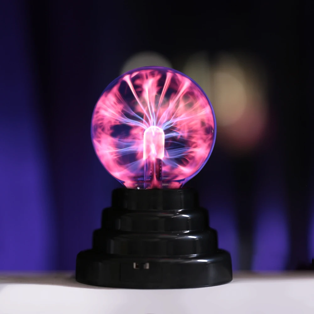 Novidade LED Plasma Ball Nightlight para Crianças, Novidade LED Night Light, Cristal Mágico, USB, 3 em, 5V Bateria, Aniversário e Decoração de Natal