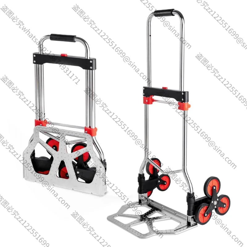 Lightweight Portable Folding Shopping Cart with Stairs Climbing Feature - Utility Trolley for Luggage & Goods Pulling