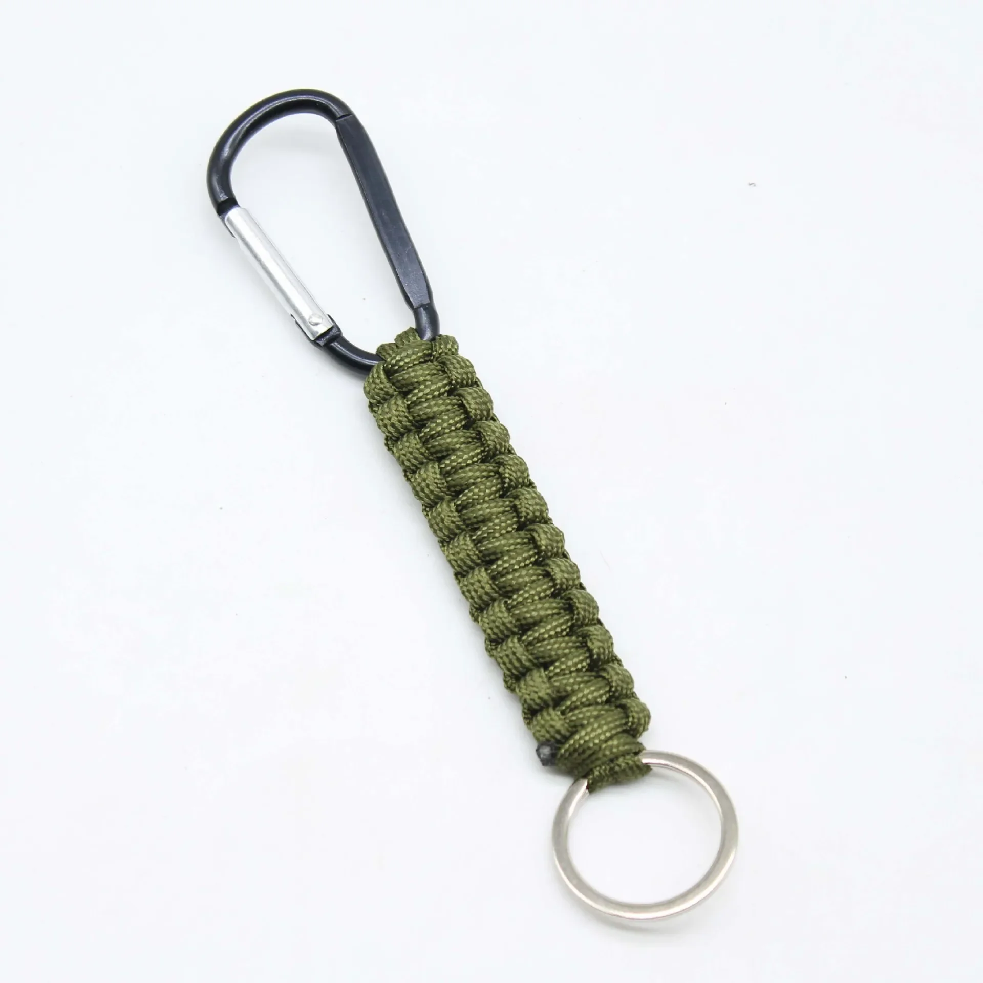 Outdoor Emergency Paracord Keychain with Carabiner Military Rescue Survival Braided Cord Rope Key Chains For Hiking Camping