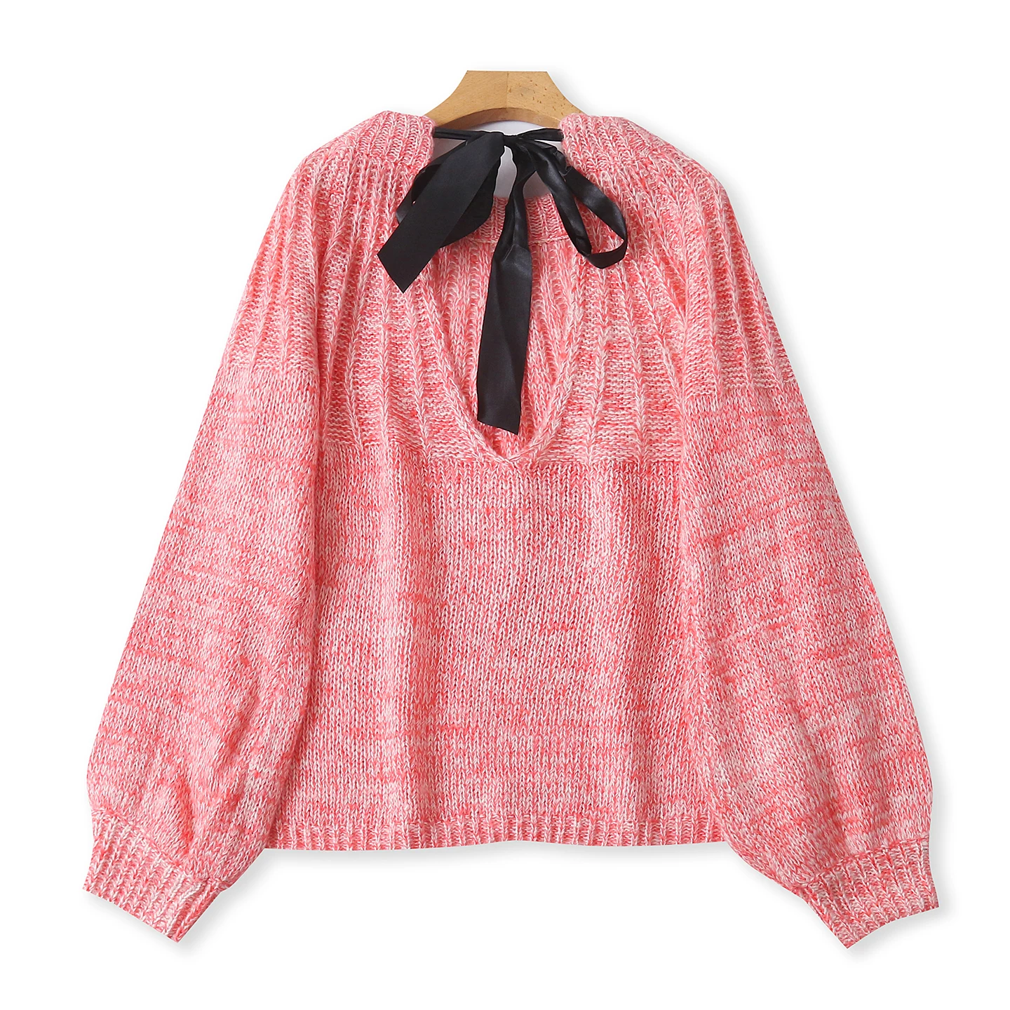 Losse lange Sve gebreide bal top dames Faion lente herfst nieuwe Sle ronde Ne trui met riemdetail