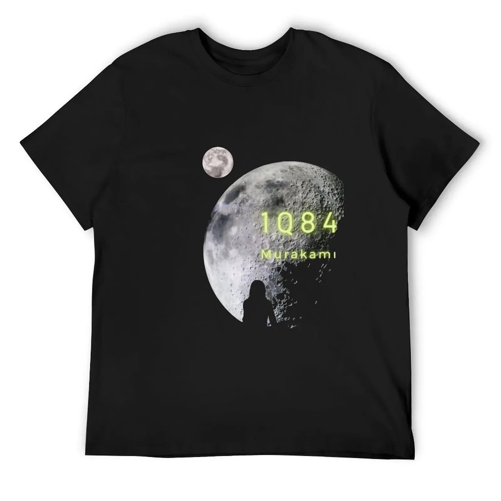 

The moons in 1Q84 by Murakami T-Shirt blanks oversized graphic tee rapper graphic tees Men's clothing