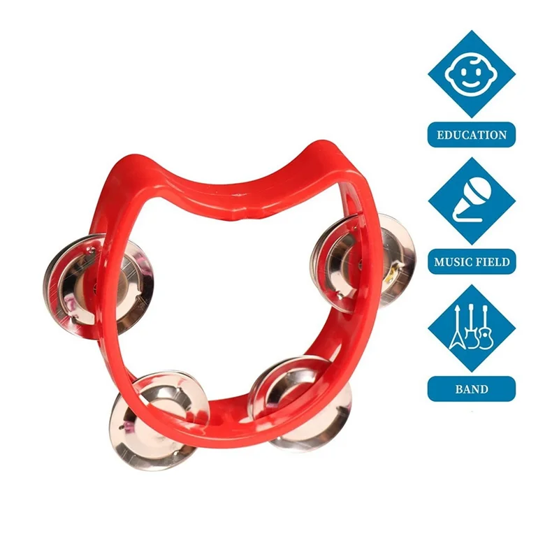 New 20Pcs Plastic Tambourine Musical Instruments, Mini Handheld Tambourines,Percussion Rhythm Party Musical Instruments