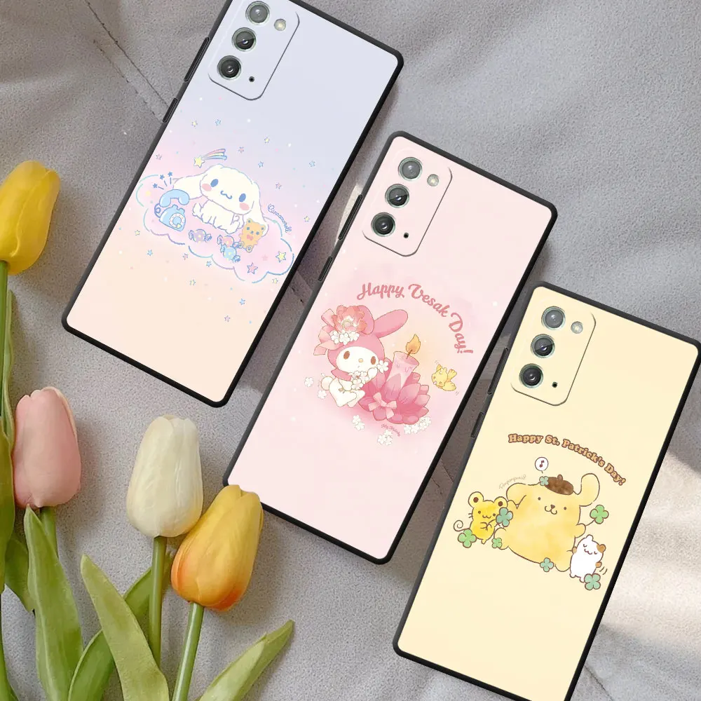 Pachinko Sanrio Partner Case for Samsung Galaxy Note 20 Ultra 5G 10 Plus 9 Black TPU Phone Cover M12 J6 Plus J7 J8 J5 J2 Prime