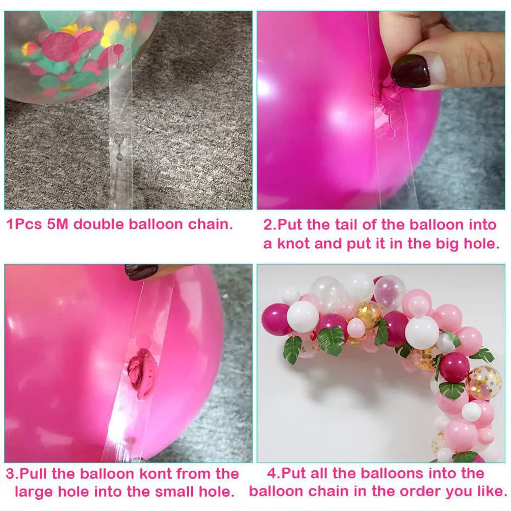 

85 Pcs Pink White Balloon Chain Latex Decorative Party Supplies Vibrant Color Reusable Festive Atmosphere Birthday Theme