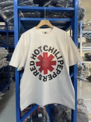 2025 Summer Vintage Rock Band T-shirt Washed Printed Short Sleeve Heavy Weight 100% Cotton High Street Casual Oversize Top