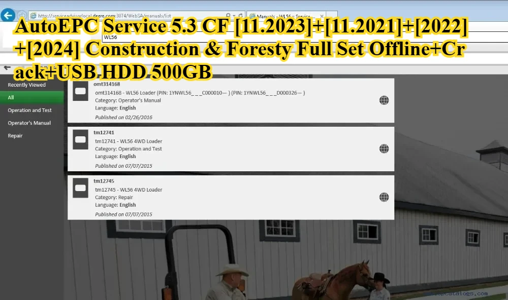 AutoDVD2 John Service 5.4 CF+AG [2025.6] Construction & Foresty Full Set Offline+Mulit PCs+HDD