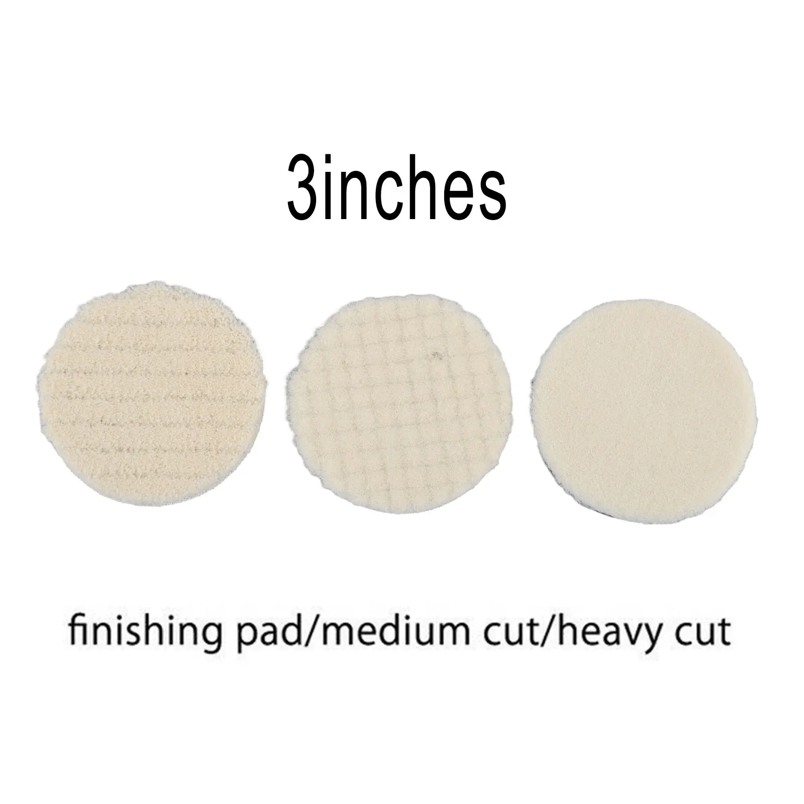 3Pcs 3/5/6/7in Wool Polishing Pads Buffing Pads Waxing Pads Sealing Cleaning Tools For Cars Glass Stone Ceramics Furniture Wood