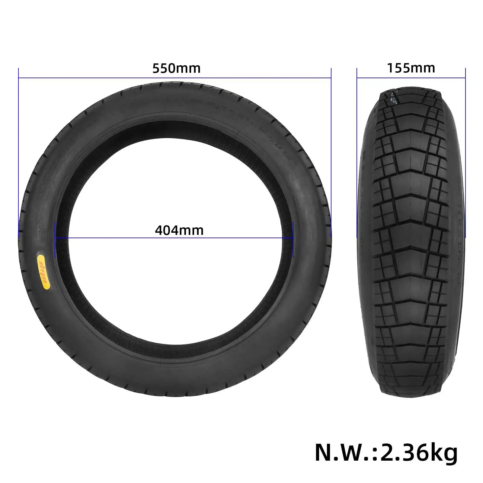 ULIP 20Inch 20x4.0 Fat Tire MTB Bicycle Front and Rear Wheel Anti-Slip Fat Out Tire Electric Snowmobile Beach Bicycle Tire Parts