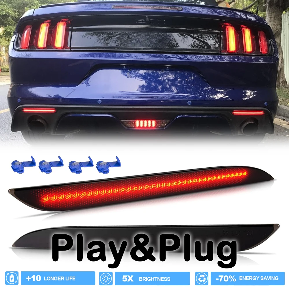 

2Pcs LED Backup Brake Tag Light for Ford Mustang 2015-2017 Red Reverse Warning Lamp Car Styling OEM#FR3Z15A449A