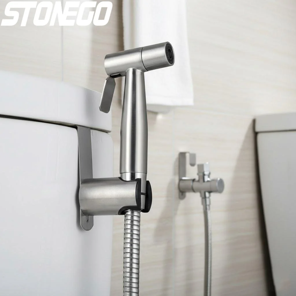 

4 Piece Stainless Steel Handheld Bidet Sprayer Kit Easy Installation for Bathroom Faucet Cloth Diaper Sprayer Set