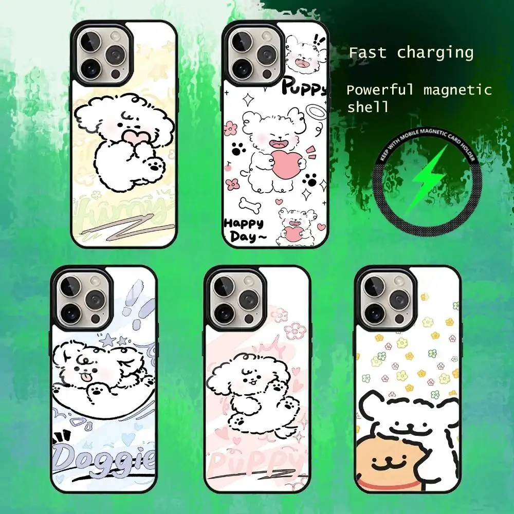 

Pastel P-Puppy Phone Case For iPhone17,16,15,14,13 Plus,Pro Max Magnetic For Magsafe Wireless Charging