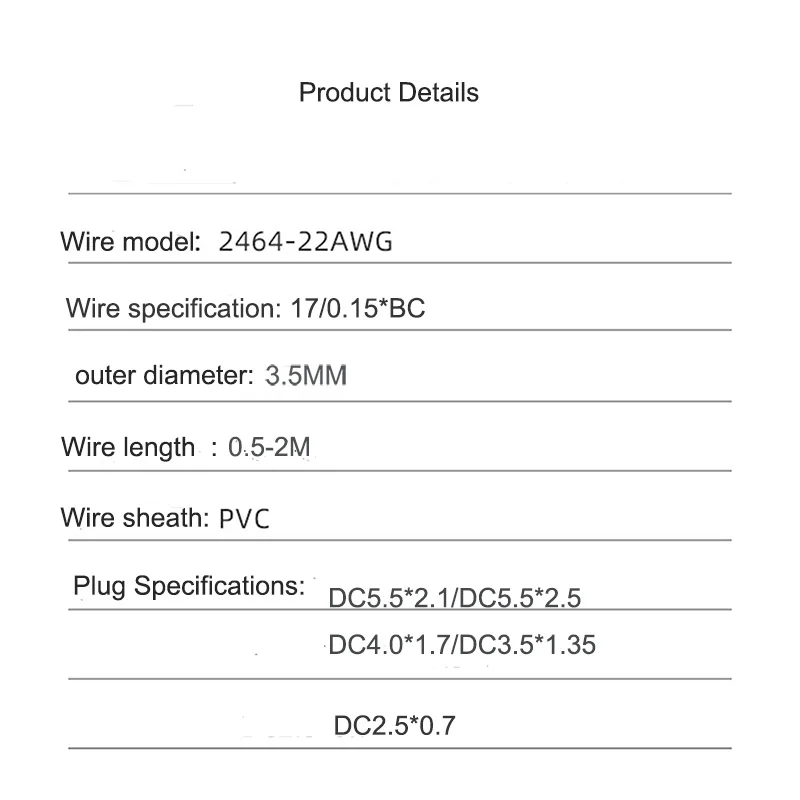 USB Male to 3.5×1.35、4.0×1.7、5.5×2.1、5.5×2.5mm DC Barrel Jack Power Cable AC Plug Transfer Connector Charger Interface Converter