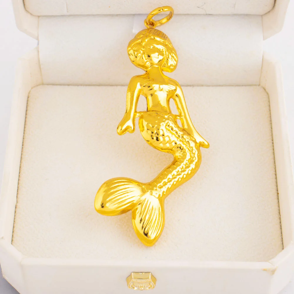 Fashion Mermaid Key Pendant for Women Necklaces Copper  Plated Jewelry Accessories Making Component Wholesale view 6