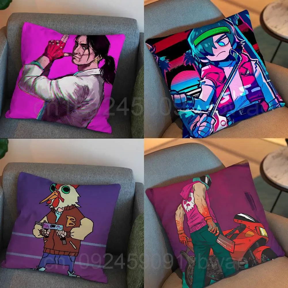 

The Son Jacket Biker Hotline Miami Bedside Pillow Case Square Double-Sided Printing Short Plush Sofa Cushion Cover Bedroom