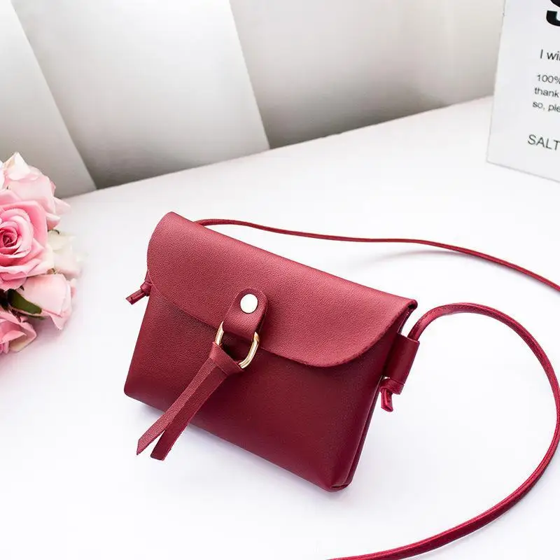 Pink Faux Leather Small Crossbody Bag With Gold Buckle Adjustable Strap For Daily Shopping Weekend Casual Outings