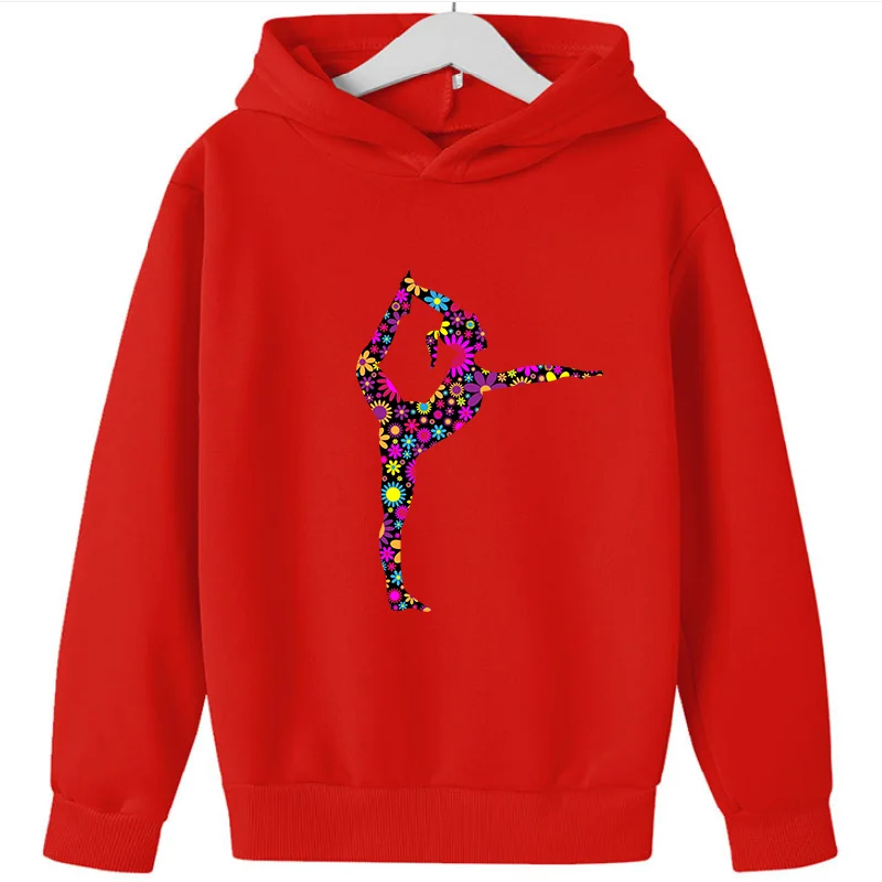 New Children's Hoodie in The Child Gymnastic Dance Print  Version of The Top Baby Foreign Style Coat Sweatshirt Sweater Sweaters