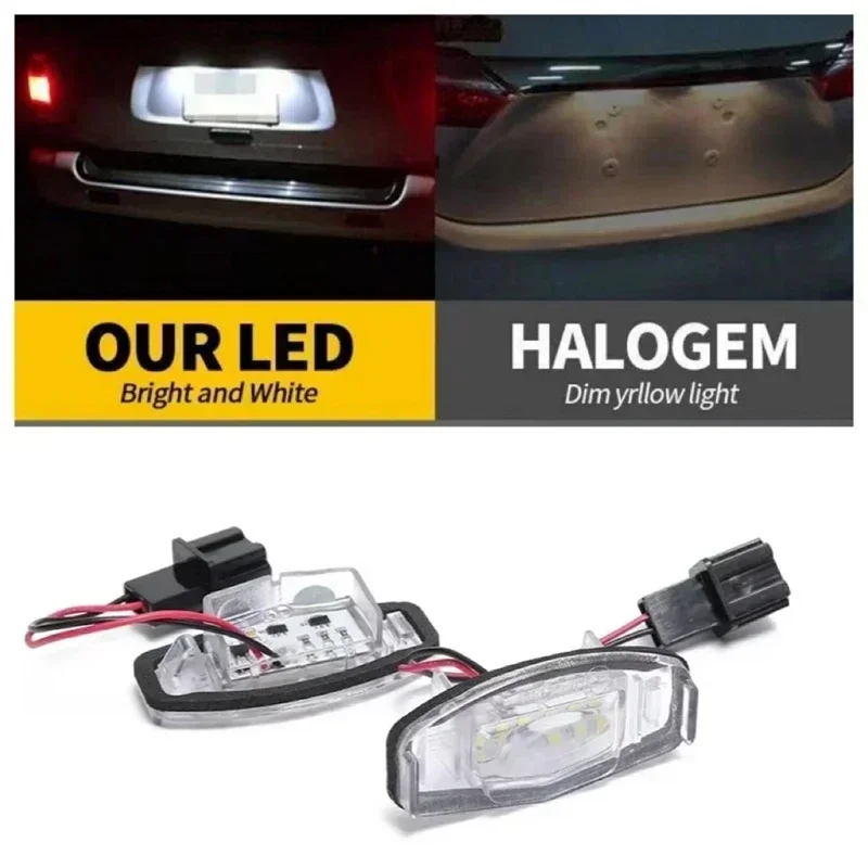 

2PCS LED Beads License Plate LED Light Lamp Led Number License Plate Light For Acura MDX RL TL TSX ILX RDX White License Light