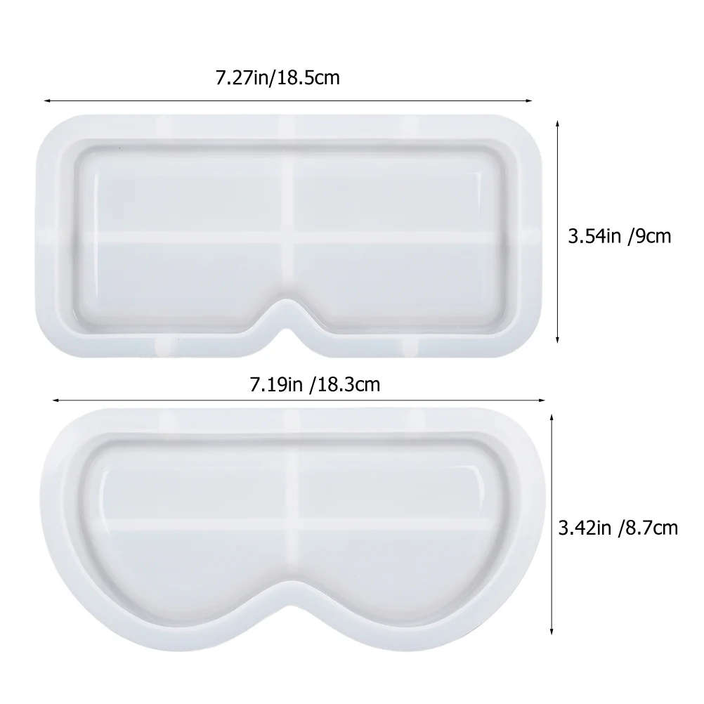 2 قطعة علبة النظارات قوالب السيليكون مجموعة DIY بها بنفسك صب الايبوكسي قالب حامل صينية دائم لتزيين مأدبة المنزل
