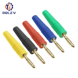 5PCS 2MM Banana Gold Plate Plugs Connectors mini Banana Plug For Banana Socket
