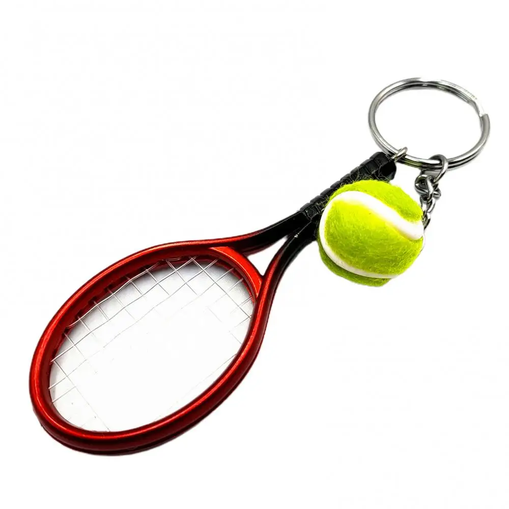 1pc Cute Sport Mini Tennis Racket Pendant Keychain Keyring Key Chain Ring Finder Holer Accessories Gifts for Teenager Fan