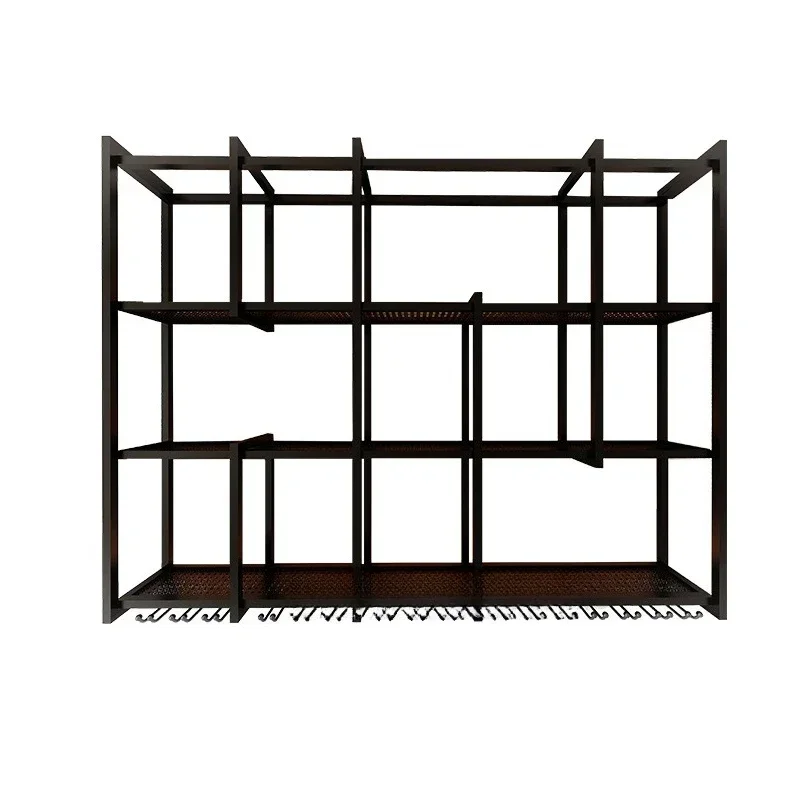 Bar bar wall rack, wrought iron wall hanging creative simple wine cabinet
