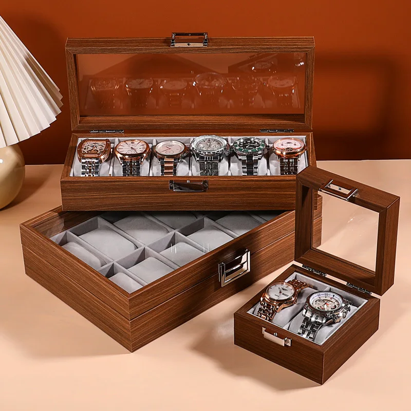 DELESYS New Walnut Wood Creative Watch Box Chinese Style Retro Wood Watch Display Box Large Capacity Beautiful Watch Box