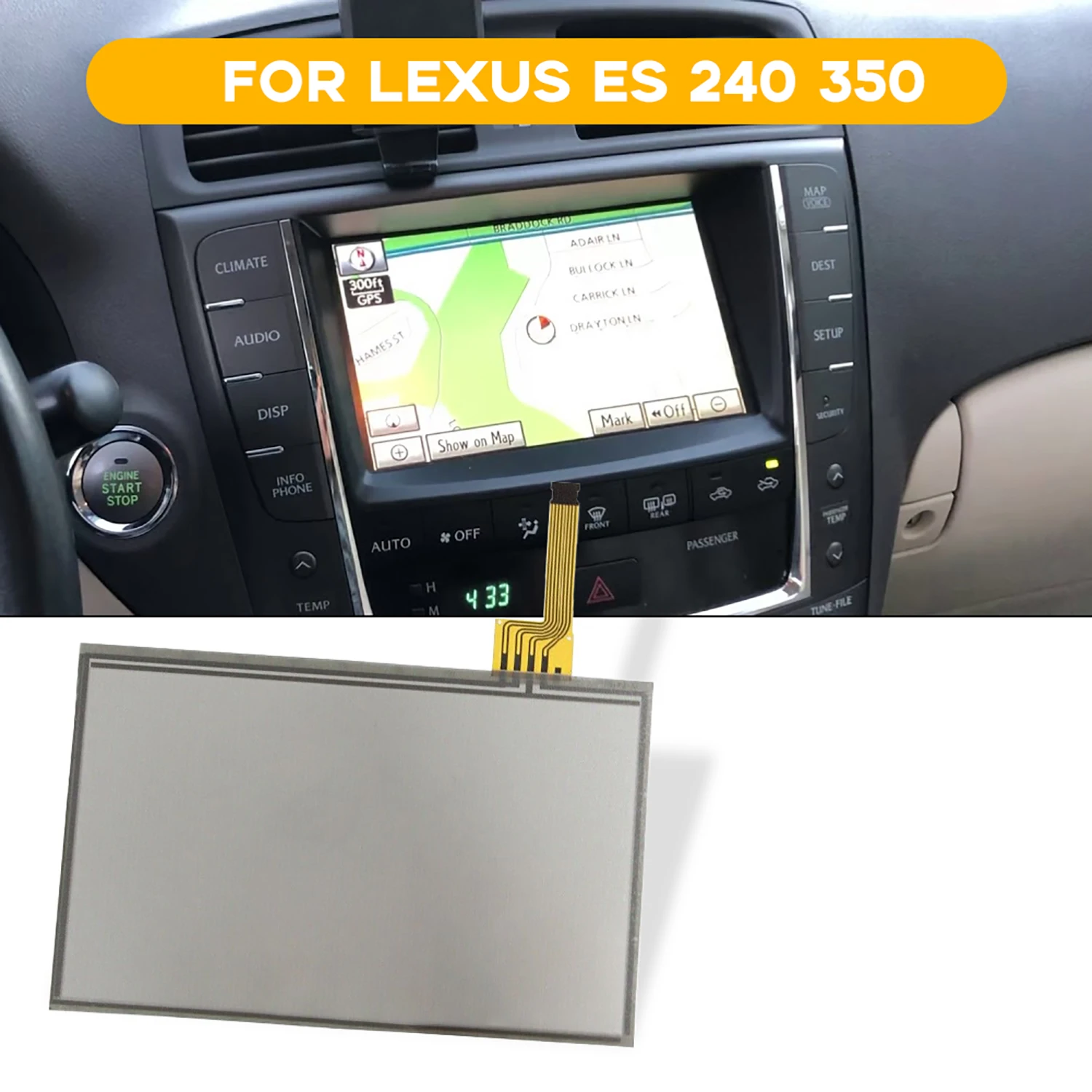 LTA070B510F LTA070B511F LTA070B512F 1PC 7Inch Auto NAV GPS Radio Touch Screen For Lexus ES240 ES350 CSV40 2006-2009