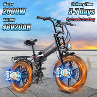 YX20-PRO E-bike 2000W Dual Motor 48V20AH High-power Fold Electric Bike Adult 20*4.0  Fat Tire Hydraulic Brake Electric Bicycle