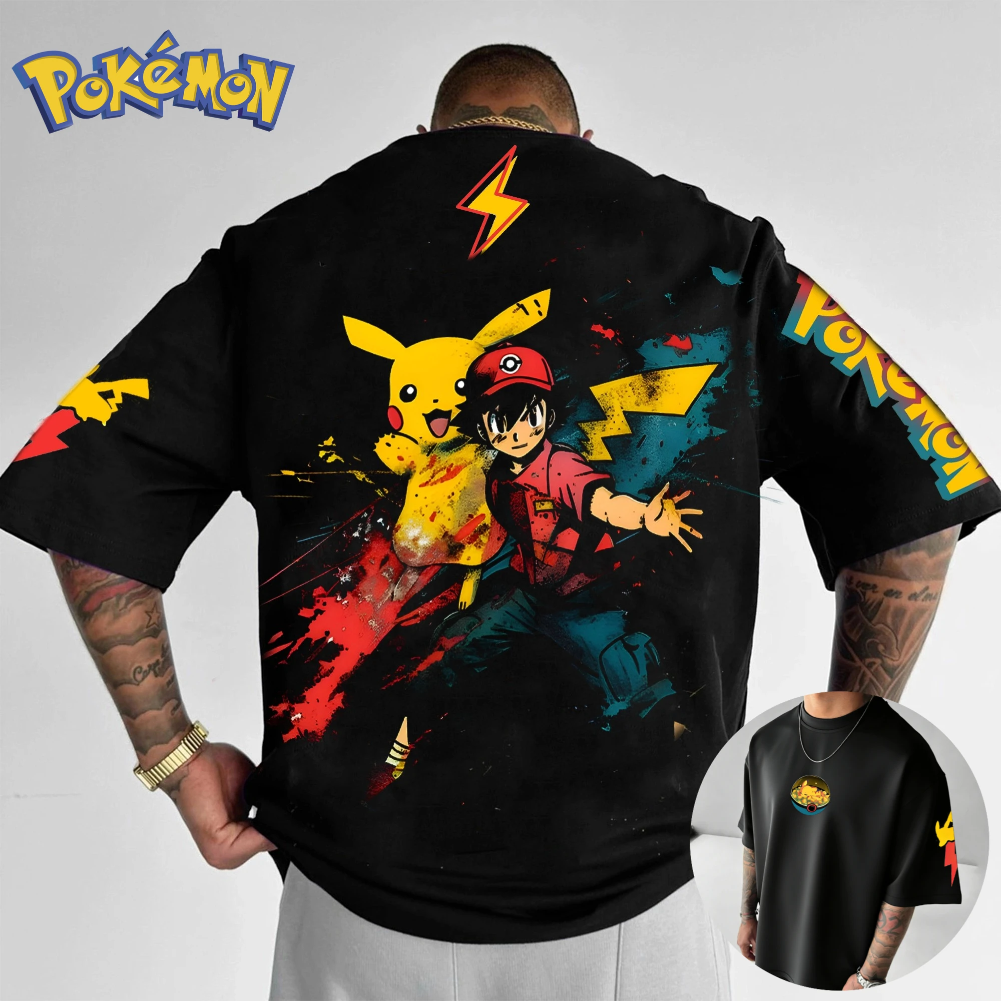 camiseta-estilo-graffiti-de-ash-ketchum-pikachu-t-shirt-retro-de-manga-curta-estilo-de-rua-solta-para-homens-e-mulheres