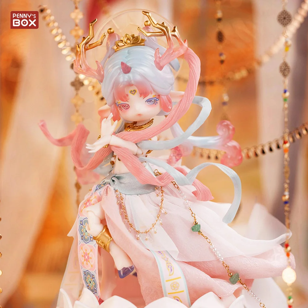 Penny box antu-china dunhuang nove cervos coloridos série 19.8cm bonecas bjd caixa cega caixa misteriosa brinquedos bonito ação anime figura