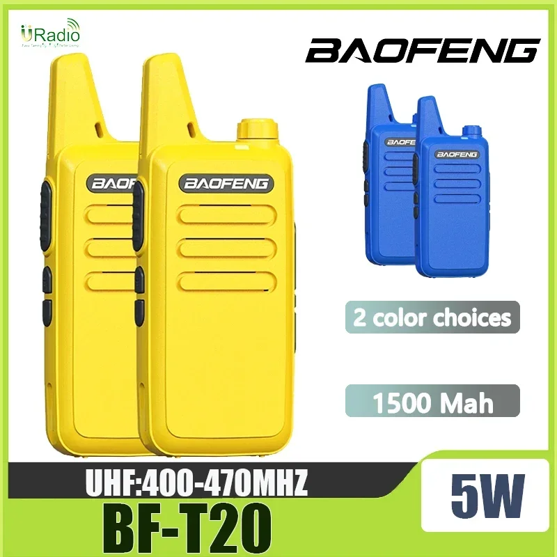 

2PCS Baofeng BF-T20 Walkie Talkie Mini USB Charge 1500mAh Portable 400-470MHz Radio Upgrade Of BF-C9 KD-C1 For Hunting Kid’s Toy