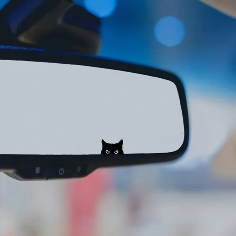Cat Peeker Decal, Car Decal, Black Cat Peeker Sticker, Blank Button, Vinyl Decal, Car Stickers, Vinyl Stickers, Eject Sticker