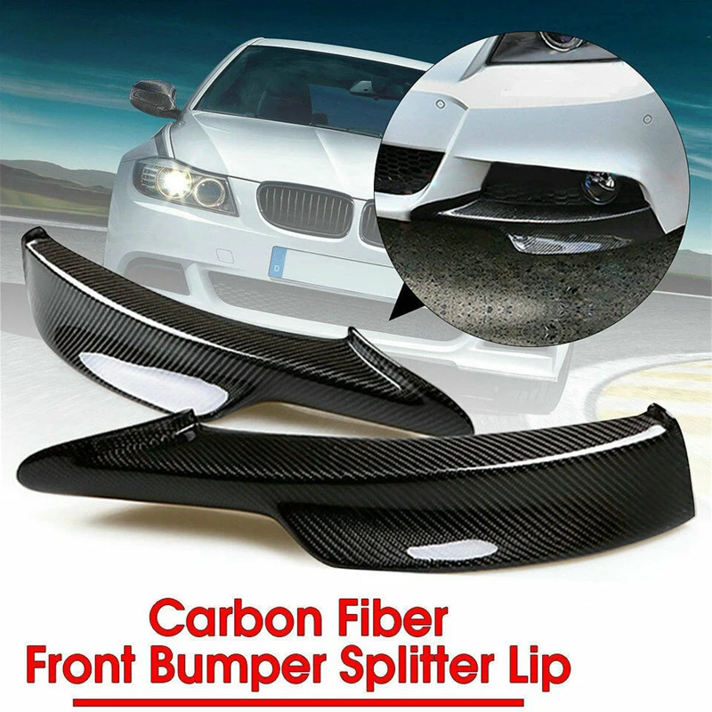 Real Carbon Fiber Front Bumper Lips Splitter For BMW 3Series E90 LCI 11 M-tech 09-12 Aprons Flaps Automotive Exterior Decoration