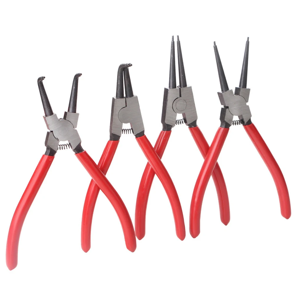 1-Pack Circlip Pliers Inner and Outer Ring Remover Installation Tool Straight/90° Bent Jaws Precision Spring Auto Repair Tool