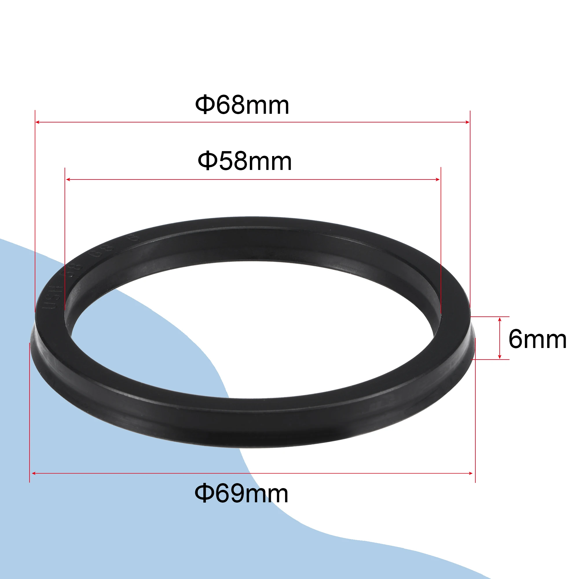 Y Type Ring USH Hydraulic Oil Seal Cylinder Piston Sealing Ring Gasket USH Radial Shaft Seal NBR 30-85mm ID 40-95mm OD 6mm Width